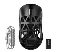 ATTACK SHARK Ratón inalámbrico R2 para juegos con cable C06 (negro)