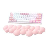 ATTACK SHARK Reposamuñecas en la Nube, Antideslizante,Soporte Ergonómico para la Muñeca,Descanso para la Palma de la Mano para Teclados Mecánicos TKL/Tamaño Completo,Reposamuñecas Teclado -Rosa Claro