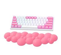 ATTACK SHARK Reposamuñecas en la Nube, Antideslizante, Soporte Ergonómico para la Muñeca,Descanso para la Palma de la Mano para Teclados Mecánicos TKL/Tamaño Completo,Reposamuñecas Teclado -Rosa Roja