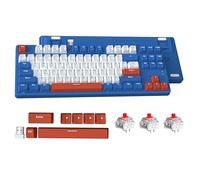ATTACK SHARK Teclado Mecánico Intercambiable AK871, Teclado de Juegos Compacto de 87 Teclas QWERTY, Cubierta Magnética, Compatible con Bluetooth/2.4G, para Mac/Windows/Android -Azul con Red Switches