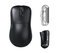ATTACK SHARK V2 Air PAW3955MAX Wireless Gaming Mouse with C06 Cable | PAW3955MAX Precision, Dual 8K Performance, 52g Ultra-Lightweight, Refined Ergonomic Shape, C06 Ultra Mouse Coiled Cable