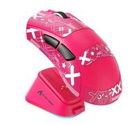 ATTACK SHARK V3PRO - Ratón inalámbrico para juegos de deportes electrónicos con base de carga magnética: 62 g, ligero, 1 K, sondeo, sensor DPI-PAW3311 de 25 K, cableado/BT/2.4 GHz programable, BK52820