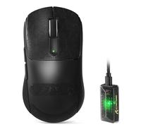 ATTACK SHARK V5 Ratón Gaming Inalámbrico, 53g, Microinterruptor Óptico, Nordic52840, PAW3950MAX, Receptor LED 8KHz, 20000FPS, 42K dpi, BT/2.4G/Wired, 500mAh, Manos Medianas-Grandes (Negro+Cinta)