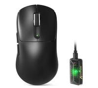 ATTACK SHARK V5 Ratón Gaming Inalámbrico, 53g, Microinterruptor Óptico, Nordic52840, PAW3950MAX, Receptor LED 8KHz, 20000FPS, 42K dpi, BT/2.4G/Wired, 500mAh, Manos Medianas-Grandes (Negro)