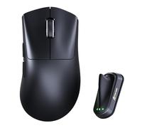 ATTACK SHARK V8 Ratón Gaming Inalámbrico 8000Hz, Chip Nordic 54L15, Sensor PAW3950MAX, 59g Superlight, 42000 dpi, 20000 FPS, Ergonómico, BT/2,4GHz/Cableado, Revestimiento Ice, PC/Mac, Negro