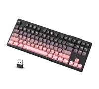 ATTACK SHARK x FREEWOLF M87 80% Teclado Inalámbrico para Juegos, 87 Teclas TKL RGB Sensación Mecánica SA PBT Teclado Bluetooth/Modo Dual 2.4Ghz, QWERTY, Batería 4000mAH para Mac/Win - Rosa Degradado