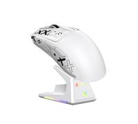 ATTACK SHARK X1 Mouse para juegos con Touchpad RGB Charging Dock, PixArt PAW3395PRO Sensor para Juegos, BT/2.4G Wireless/Wired Gaming Mouse con Grip Tape, 40000 DPI, 53g Superlight Gamer Mice (White)