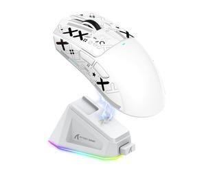 ATTACK SHARK X11 Gaming Mouse with Magnetic Charging Dock, PixArt PAW3311 Gaming Sensor, BT/2.4G Wireless/Wired Gaming Mouse with Mouse Grip Tape, 22000 dpi, Gamer Mice for Win11/Xbox/PS/Mac (White)