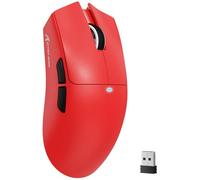 ATTACK SHARK X11SE Ratón Inalámbrico para Juegos, 63g Superligero, con Sensor PixArt PAW3311, 22000DPI, Trimodo Bluetooth/2,4GHz/con Cable, 1000Hz, Batería de 300 mAh, para PC/Mac (Rojo)