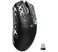 ATTACK SHARK X11SE Ratón Inalámbrico para Juegos, 63g Superligero, con Sensor PixArt PAW3311, 22000DPI, Trimodo Bluetooth/2,4GHz/con Cable, 1000Hz, Batería de 300 mAh, para PC/Mac (Negro with Tape)
