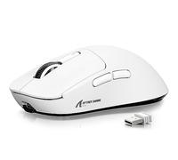ATTACK SHARK X3 Ratón ultraligero de 49 g, PixArt PAW3395 Gaming Sensor, BT/2.4G Wireless / Wired Gaming Mouse, 26000 DPI, batería de 200 horas, Office Mice for Win11/Xbox/PS/Mac (blanco)