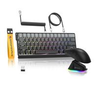 Attack Shark X60HE Rapid Trigger Wireless Teclado, X11 Gaming Ratón, Gris | 8K Espiral Cable, Mecánico Magnetic Switch RGB 60% QWERTY Teclado, 22K dpi PixArt PAW3311 Sensor Mice