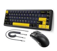 ATTACK SHARK X65 HE - Combo de teclado con interruptor magnético con cable y mouse R1, teclado para juegos de disparo rápido, tasa de sondeo de 8 KHz, accionamiento ajustable, BT/2.4G/mouse con cable