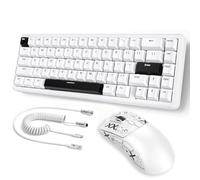 Attack Shark X65 HE - Combo de teclado con interruptor magnético con cable y mouse R1, teclado para juegos de disparo rápido, tasa de sondeo de 8 KHz, accionamiento ajustable, BT/2.4G/mouse con cable
