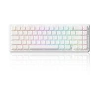 ATTACK SHARK X65 HE Teclado Gaming Interruptores Magnéticos Rapid Trigger, 65% Cableado, 8000 Hz Tasa de Sondeo, Precisión RT 0,01mm, Teclas PBT, Driver QMK, Diseño QWERTY ANSI, RGB(Contornos blancos)