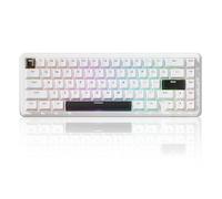 ATTACK SHARK X65 HE Teclado Gaming Interruptores Magnéticos Rapid Trigger, 65% Cableado, 8000 Hz Tasa de Sondeo, Precisión RT 0,01mm, Teclas PBT, Driver QMK, Diseño QWERTY ANSI, RGB (Blanco)