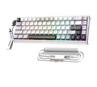 ATTACK SHARK X68MAX HE Teclado de Aluminio CNC Completo, 8KHz Rapid Trigger, Accionamiento Ajustable 0.005mm, Gaming RGB Cableado con Interruptor Magnético, Snap Tap,Cable C01Ultral (Blanco Estelar)
