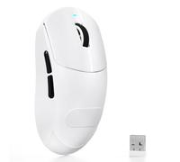 ATTACK SHARK X8 SE Ratón Gaming Inalámbrico, Peso Ligero 55g, Sensor PAW3311, Chip BK52820, 25,000 dpi, BT/2.4G/USB-C, 80 Millones de Clics, Batería 500mAh, Driver Web para PC/Mac- Blanco+Grip Tape