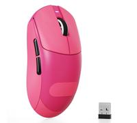 ATTACK SHARK X8 SE Ratón Gaming Inalámbrico, Peso Ligero 55g, Sensor PAW3311, Chip BK52820, 25,000 DPI, BT/2.4G/USB-C, 80 Millones de Clics, Batería 500mAh, Driver Web para PC/Mac-Rojo Bayas+Grip Tape