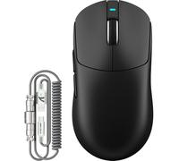 ATTACK SHARK X8 Serie Ratón Gaming Inalámbrico, 55-65 g Ultraligero, Sensor PixArt PAW3395/3950, Bluetooth/2.4G & USB, hasta 42.000 dpi, Cable LED C06 Ultra (Negro, X8 Plus)