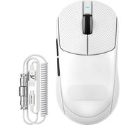 ATTACK SHARK X8 Serie Ratón Gaming Inalámbrico, 55-65 g Ultraligero, Sensor PixArt PAW3395/3950, Bluetooth/2.4G & USB, hasta 42.000 dpi, Cable LED C06 Ultra (Blanco&Cinta, X8 Plus)