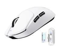 ATTACK SHARK X8 Ultra 8KHz Ratón Gaming Inalámbrico, 55g Ultraliviano, Nordic 52840, PAW3950MAX, 42KDPI, BT/2.4Ghz/USB-C, Recubrimiento Nano Frío, Manos Grande, 500mAh, Griptape, SW&Web Driver(Blanco)