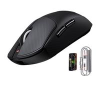 ATTACK SHARK X8 Ultra 8KHz Ratón Gaming Inalámbrico, 55g Ultraliviano, Nordic 52840, PAW3950MAX, 42KDPI, BT/2.4Ghz/USB-C, Recubrimiento Nano Frío, Manos Grande, 500mAh, Griptape, SW&Web Driver (Negro)