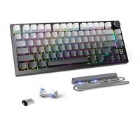 ATTACK SHARK X820 Mechanical Gaming Keyboard,75% Hot Swappable Wired Keyboard with TFT Smart Display&Knob,Gasket-Mounted 5-Layer Noise Absorbing Foam Linear Shark Switch for PC/Win/Mac-Black Gradient