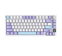 ATTACK SHARK X820 Ultra Teclado Mecánico Inalámbrico con Pantalla TFT Inteligente y Perilla, Teclado Gaming Hot Swappable 75%, BT/2.4G/Cableado, LED RGB, Keycaps PBT (Blanco - Gift Switch)