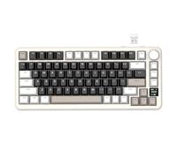 ATTACK SHARK X85PRO Teclado mecánico inalámbrico con Pantalla TFT y Perilla, Teclado para Juegos montado en Junta 75% QMK, 2.4G/BT/USB-C, Intercambiable en Caliente, 4000mAh, RGB (Formaggio)