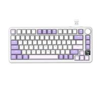 ATTACK SHARK X85PRO Teclado mecánico inalámbrico con Pantalla TFT y Perilla, Teclado para Juegos montado en Junta 75% QMK, 2.4G/BT/USB-C, Intercambiable en Caliente, 4000mAh, RGB (Viola)