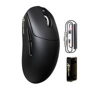 ATTACK SHARK X8PRO Ratón inalámbrico Ultraligero para Juegos de 55g con Cable en Espiral para Manos Medianas/Grandes,tasa de sondeo de 8K, 2,4 G/con Cable/BT, 40000DPI, Sensor óptico PAW3395- Negro