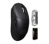 ATTACK SHARK X8PRORatón inalámbrico ultraligero para juegos de 55g con cable en espiral y cinta de agarre para manos medianas/grandes, tasa de sondeo de 8K, 2.4 G/con cable/BT, 40000 DPI-negro