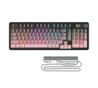 ATTACK SHARK X98PRO Gasket Teclado mecánico para Juegos,BT/2.4G Wireless/USB-C,Pantalla LED&Perilla CNC,Grabado Lateral RGB,Hotswap Interruptor Lineal de 98 Teclas,4000mAh,para PC,Mac-Degradado Rosa