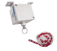 ATTAS Interruptor de tirador de techo (pulsador) con cadena de plástico rojo y blanco para aparcamiento, garaje, puertas y sistemas de barreras