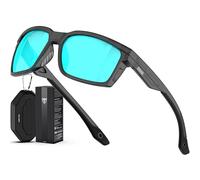 ATTCL Gafas de sol deportivas polarizadas para hombre con protección UV400 ultraligero TR90 flexible marco, 2238-c5-claro-gris-azul/Espejo, Medium