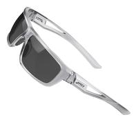 ATT afas de sol polarizadas para hombre deportivas: protección UV, marco TR90, antideslizante, envolvente, para conducir, pescar, golf, J2021-luxury-cleargrey/gris (no espejado), Medium