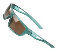 ATT afas de sol polarizadas para hombre deportivas: protección UV, marco TR90, antideslizante, envolvente, para conducir, pescar, golf, J2021-lujoso-azul transparente/marrón (no espejado), Medium