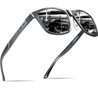 ATTCL Hombre Gafas de sol Polarizado Al-Mg Metal Super Ligero Marco 18587gray-gray UV400 CAT 3 CE