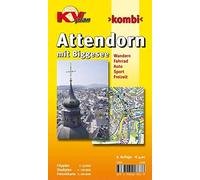 Attendorn mit Biggesee, KVplan, Wanderkarte/Radkarte/Stadtplan, 1:20.000 / 1:10.000 / 1:5.000: Cityplan 1 : 5 000. Stadtplan 1 : 10 000. Freizeitkarte ... 000. Wandern. Fahrrad. Auto. Sport. Freizeit