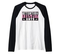 Attention Ask Me About Ants Hormigas Divertido Camiseta Manga Raglan