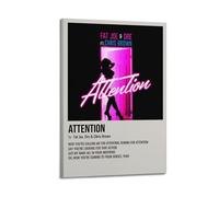 Attention by Fat Joe, Dre & Chris Brown - Póster artístico para pared, diseño de portada para dormitorio, películas, 20 x 30 cm, estilo marco
