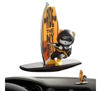 Attention-Grabbing Detail: The car ornament highlight a playful surfing bear motif with a swaying feature, drawing passenger focus and providing a subtle way to ease driver exhaustion over time