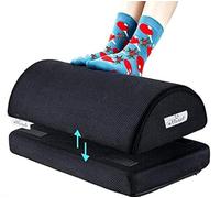 Atteret Cojín ergonómico para debajo del escritorio, reposapiés compacto de malla ajustable de 6.5 pulgadas de altura, almohada lumbar, esponja de alta densidad, soporte de taburete para piernas,