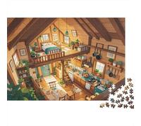 Attic Cabin Interior Jigsaw Puzzle 1000 Piezas Recyclable Cozy Home Mayor Puzzles Educational Game Decompression Ideal for Family and Friends Birthdays 38x26cm/1000pcs