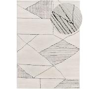 Atticgo Alfombra con relieve étnica blanco/negro 160x230 cm