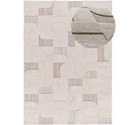 Atticgo Alfombra con relieve geométrica beige 134x200 cm