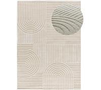 Atticgo Alfombra con relieve geométrica crema 120x170 cm