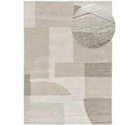 Atticgo Alfombra con relieve geométrica crema/gris 160x230 cm