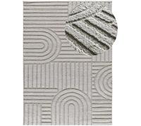 Atticgo Alfombra con relieve geométrica gris 190x285 cm